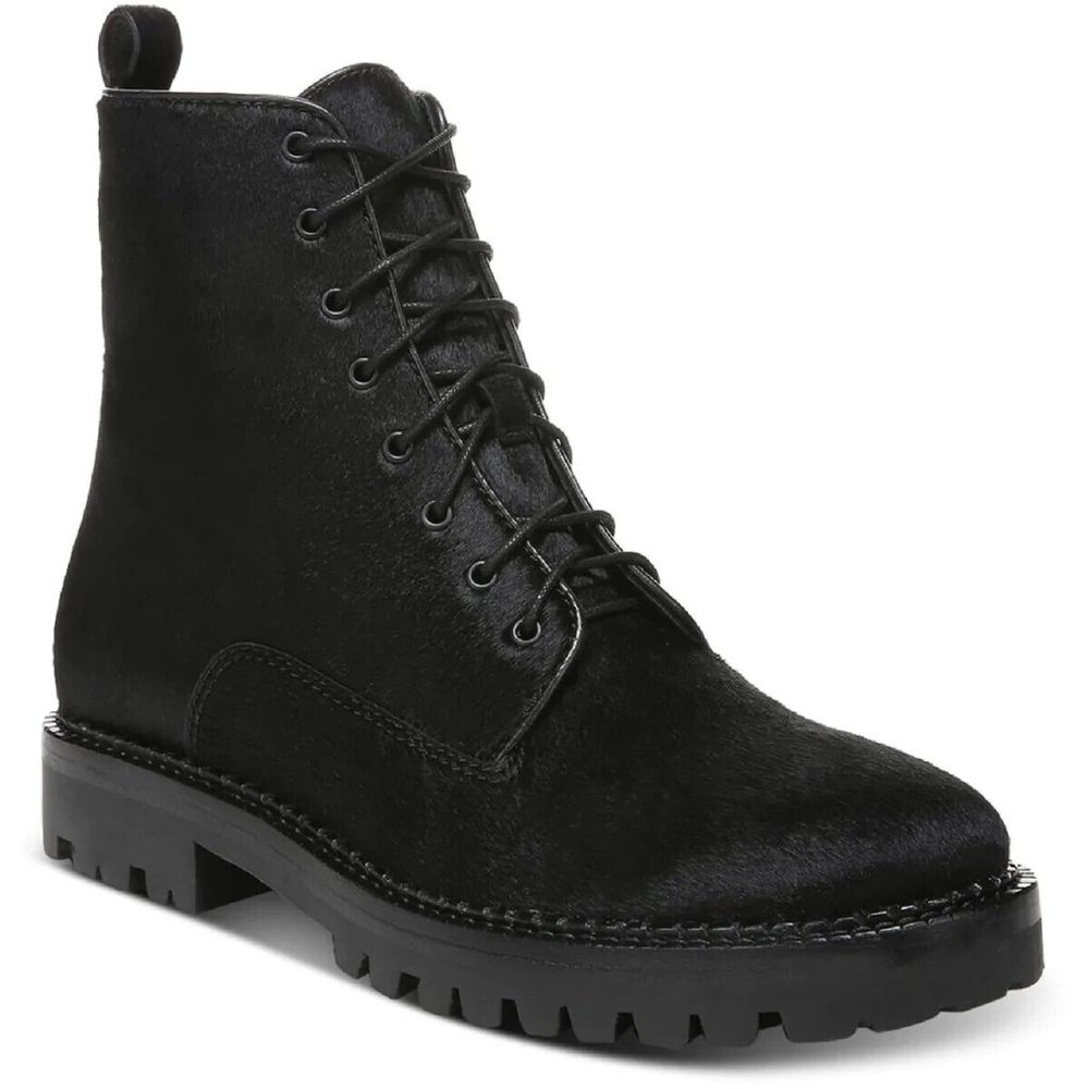 VINCE Cabria Lug 2 Women's Calf Hair Ankle Combat Lace-Up Size 8.5 Women's Boots